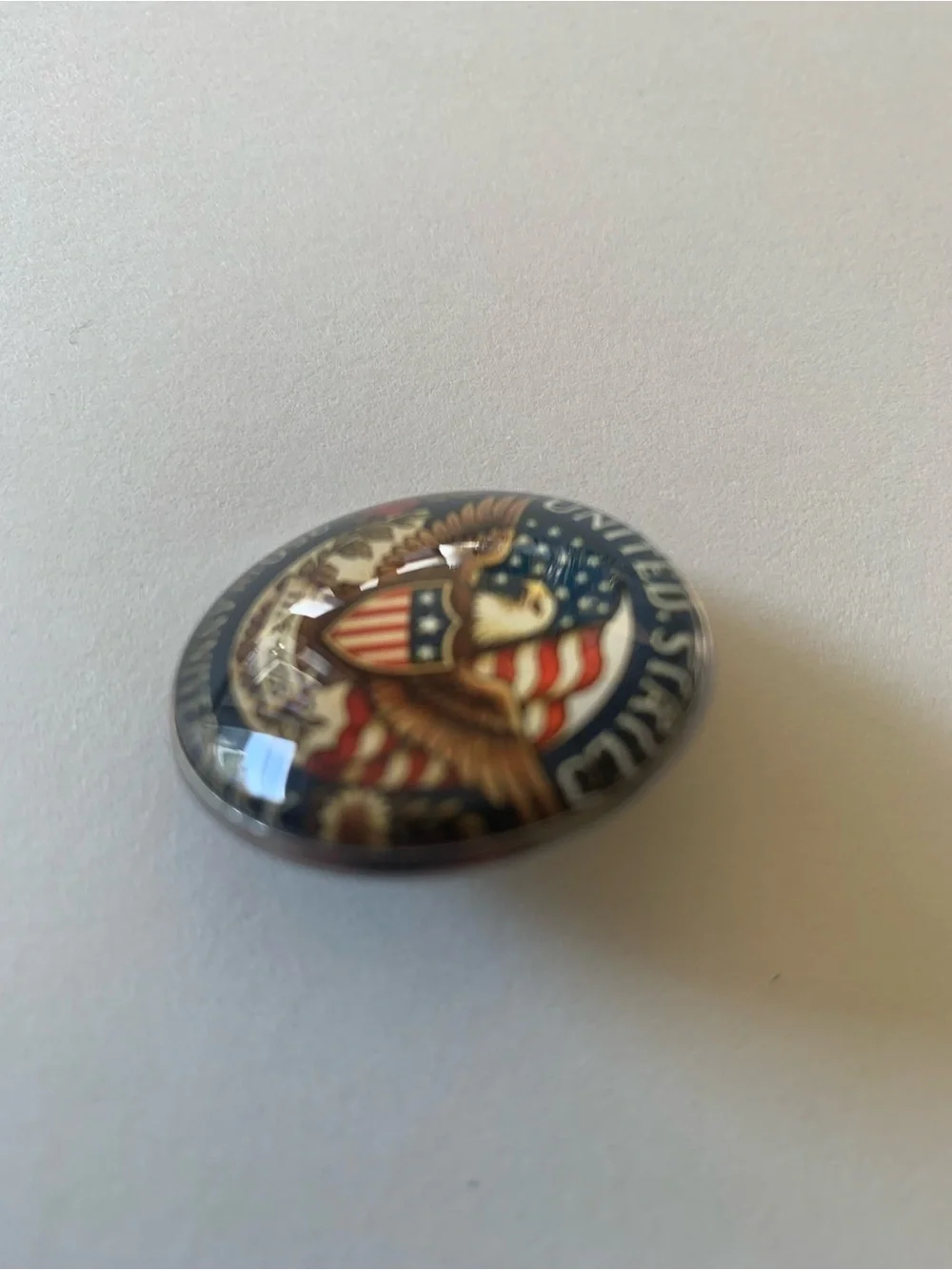 Patriotic Eagle 250th Anniversary Decorative Pin - Brown, Red, Blue